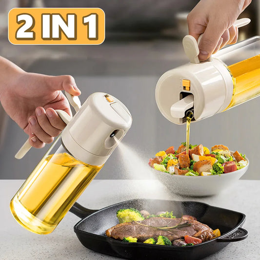 2-in-1 Olive Oil & Vinegar Sprayer – Cooking Oil Dispenser for BBQ & Kitchen