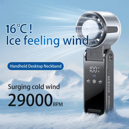 Portable Fans 29,000 RPM Collapsible Foldable TEC Superconducting Cooling Mini Portable Fan Air Cooler Minifan