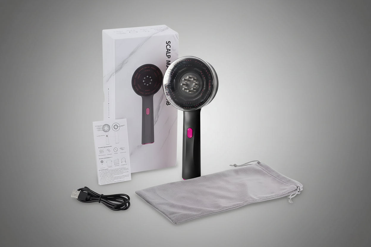 Red Light Scalp Massage Comb 3 Modes Electric Hair Growth Massage Brush Scalp Oil Liquid Applicator Anti-Hair Loss Head Massager