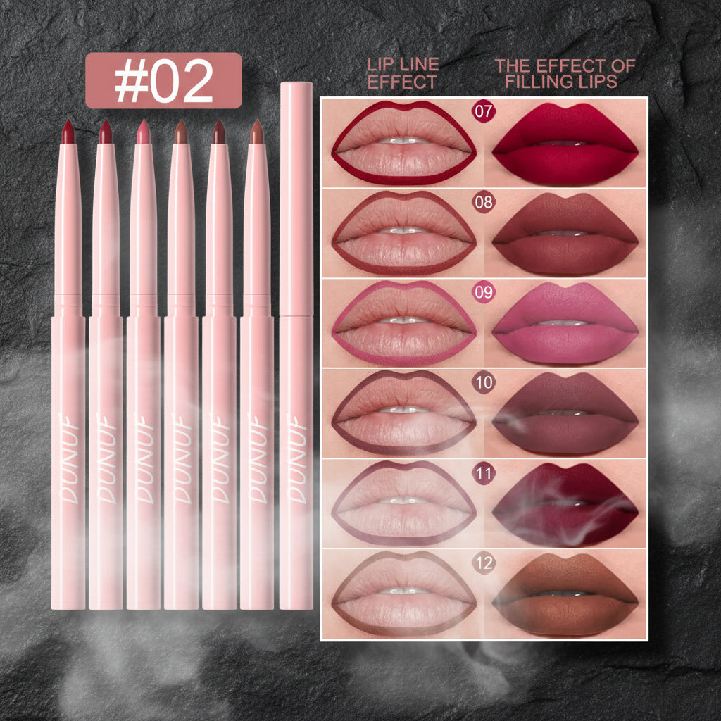 6pcs Lip Liner Pen Set Long-Lasting, Waterproof Sweatproof, Easy Coloring Non-fading Color Rendering Lip Gloss Set Beauty Makeup