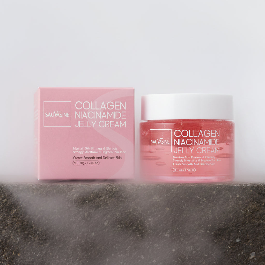 Collagen Jelly Cream 50g – Niacinamidă & Colagen Hidrolizat | Întărire Barieră, Hidratare 24H & Luminozitate | Pori Minimizați