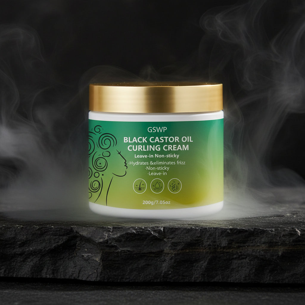 GSWP Black Castor Oil Curl Styling Cream – Cremă Styling Păr Creț cu Ulei de Ricin Negru | 200g/400g | CPNP