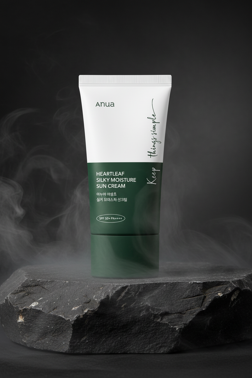 Anua Heartleaf Silky Moisture Sunscreen SPF50+ PA++++ 50ml – Cremă Solară Calmantă cu Heartleaf