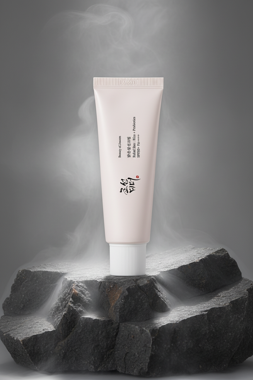 White tube of skincare product with black text on a white background