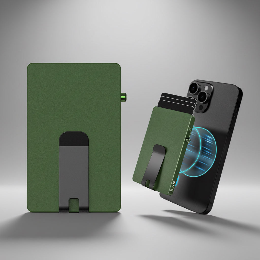 Minimalist Pop-Up Wallet with Money Clip – Aluminum RFID Slim Card Holder