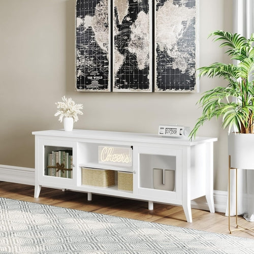 Modern 55" TV Stand Storage Cabinet – 2 Cubbies & 2 Shelves