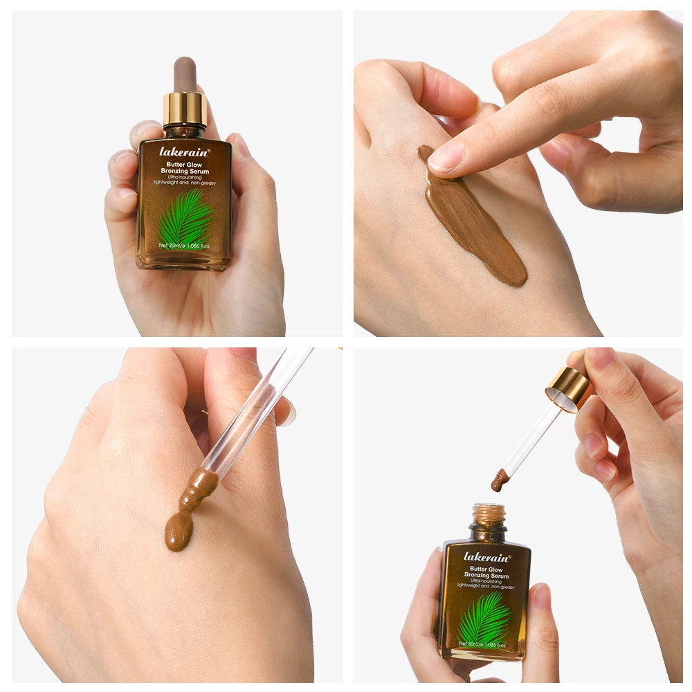 30Ml Butter Glow Bronzing Serum Innovative Nourishing Skincare Bronzing Drops for Radiant Natural Sunkissed Complexion Sunkissed