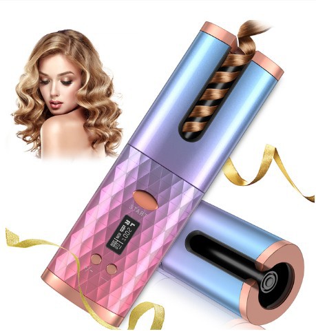 Automatic Hair Curler – Portable Ceramic Rotating Curling Iron with LCD Display