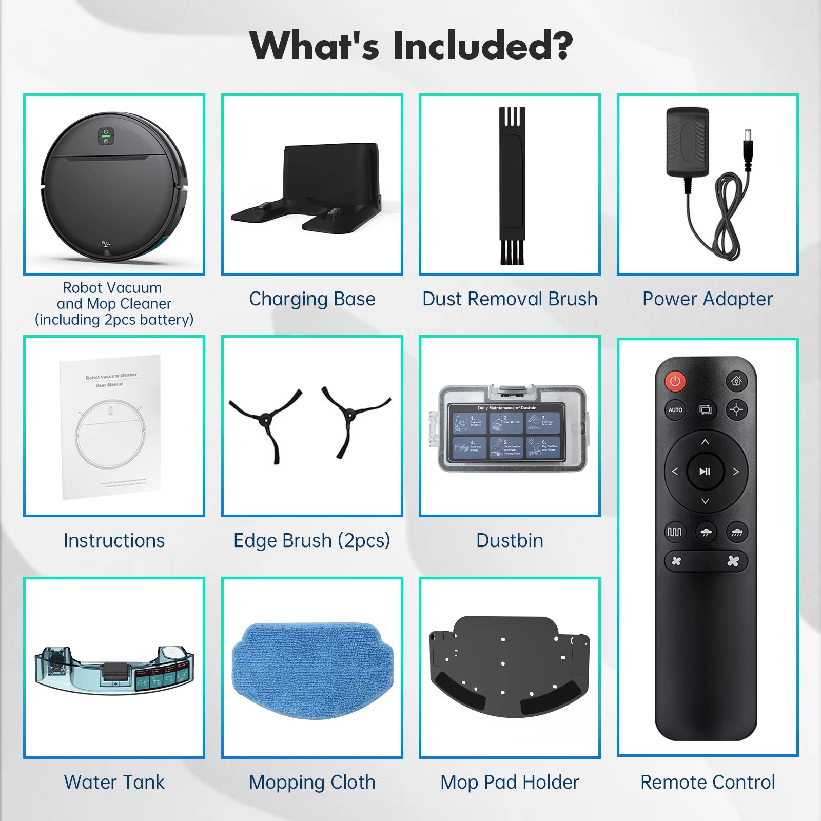 BR181 Robot Vacuum Cleaner Combo Mop 4Kpa Suction Robotic Wifi/Voice Control Auto-Recharge Pet Hair Vacuum Cleaning Robot