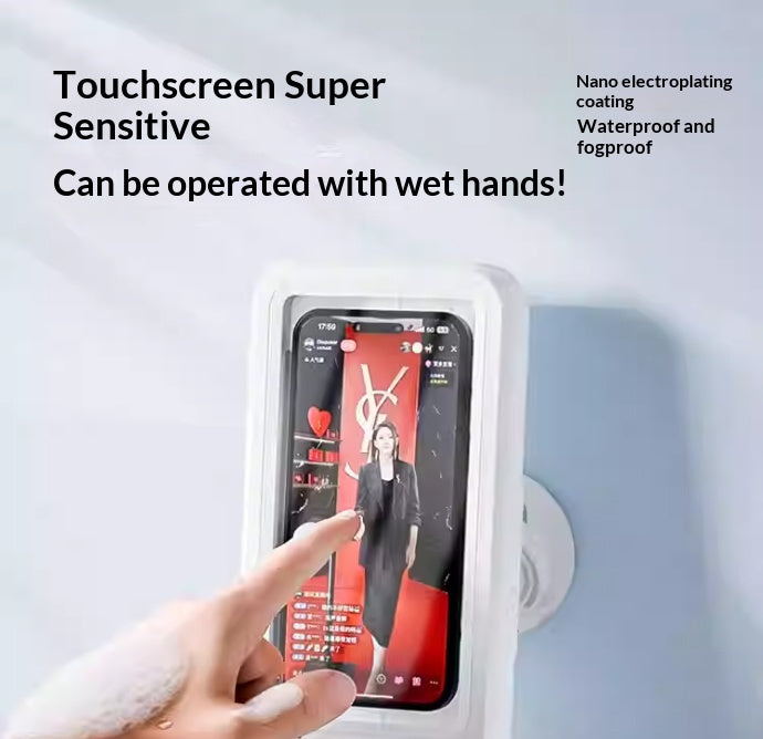 Waterproof Phone Box with Bluetooth Speaker – 360° Rotating Bath & Shower Stand