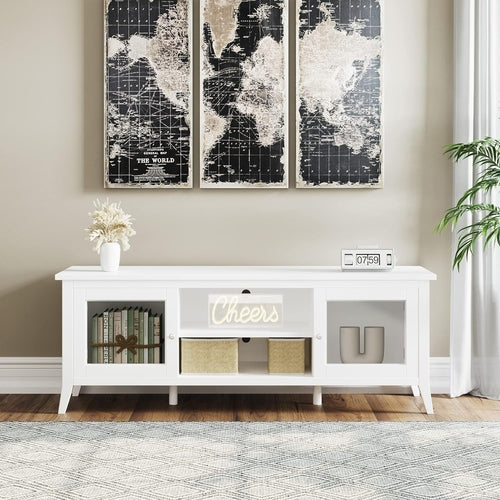 Modern 55" TV Stand Storage Cabinet – 2 Cubbies & 2 Shelves