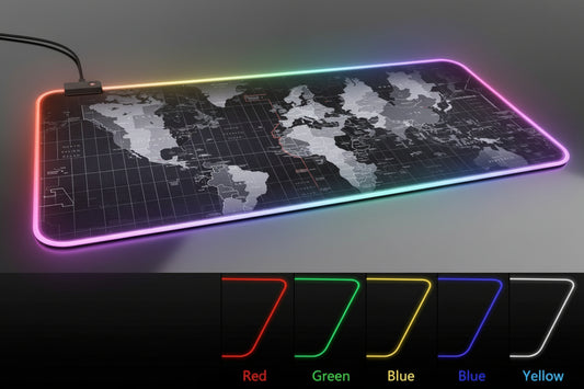 Dragon RGB Gaming Mouse Pad – Large World Map LED Mat