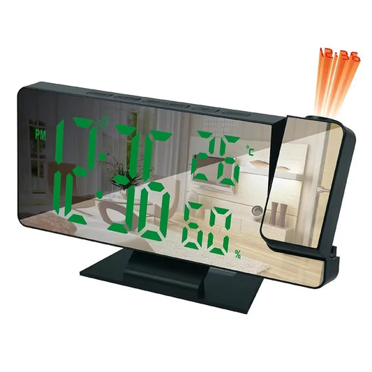 LED Digital Alarm Clock Projection Clock Projector Ceiling Clock with Time Temperature Display