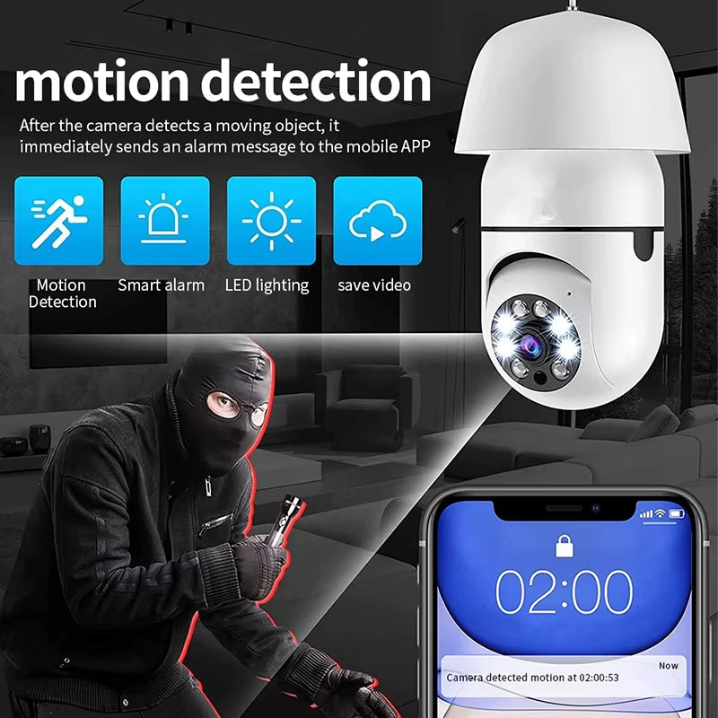 2.4G E27 Light Bulb Wifi Camera Night Version Security Protection 360° IP Camara Vigilancia IR Smart Home CCTV Bubble Camera