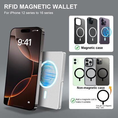 MagSafe RFID Blocking Wallet with Stand – Slim Magnetic Card Holder