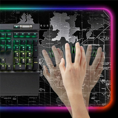 Dragon RGB Gaming Mouse Pad – Large World Map LED Mat