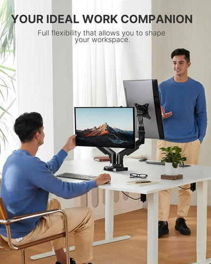 Dual Monitor Stand – Fully Adjustable Swivel VESA Desk Mount