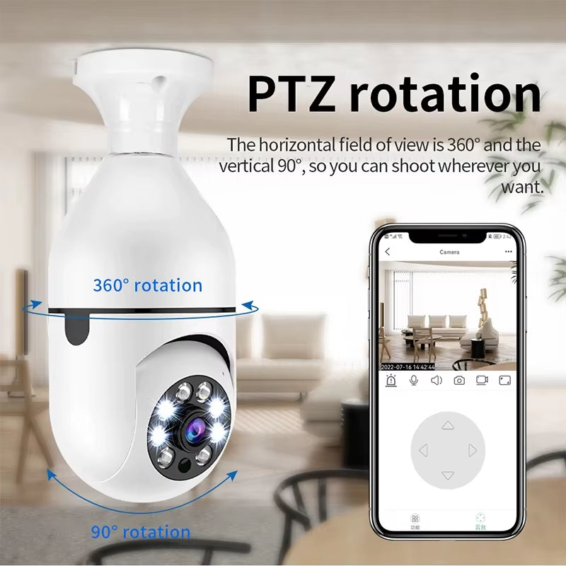 2.4G E27 Light Bulb Wifi Camera Night Version Security Protection 360° IP Camara Vigilancia IR Smart Home CCTV Bubble Camera