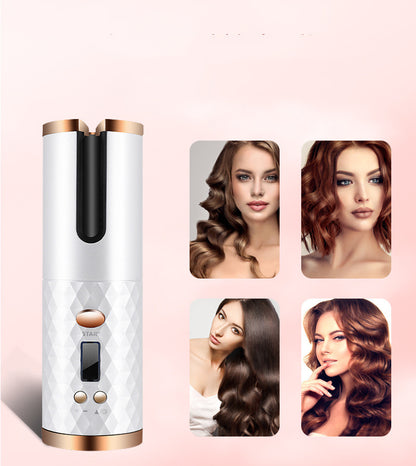 Automatic Hair Curler – Portable Ceramic Rotating Curling Iron with LCD Display