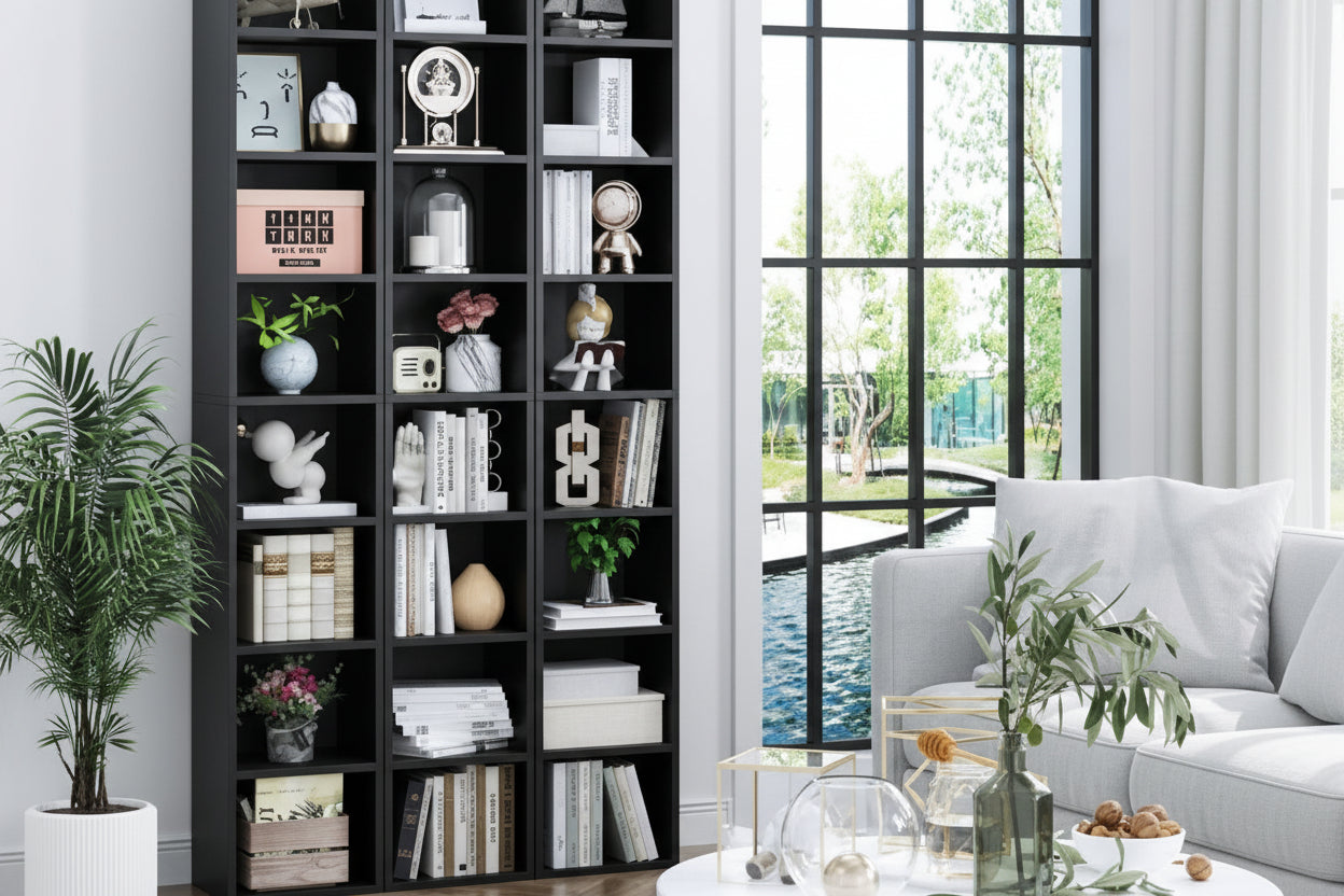 8-Tier Media Tower Rack, 11.6 X 9.3 X 70.9 Inches CD DVD Slim Storage