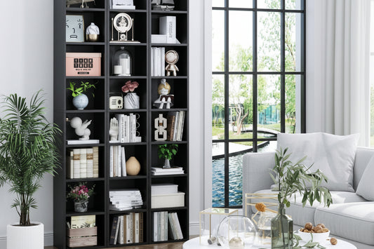 8-Tier Media Tower Rack, 11.6 X 9.3 X 70.9 Inches CD DVD Slim Storage