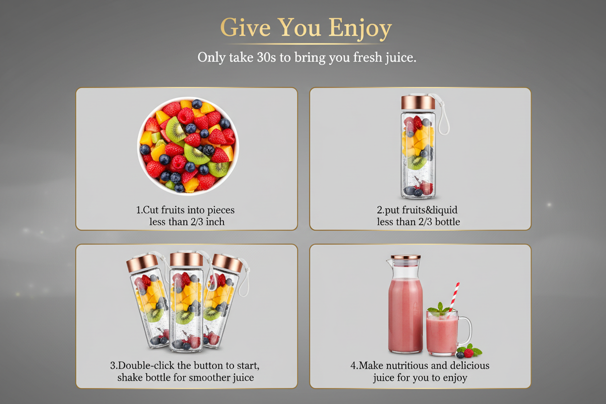 BlendGo™ Portable USB Juicer Blender – Rechargeable Smoothie Maker