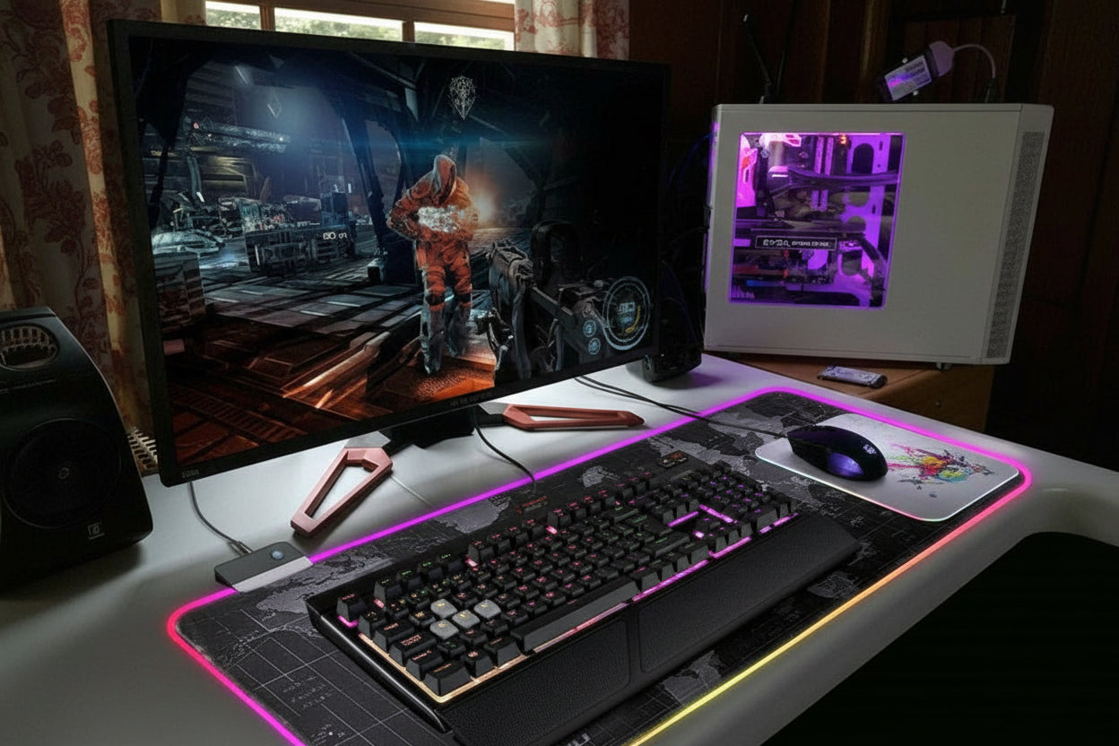 Dragon RGB Gaming Mouse Pad – Large World Map LED Mat