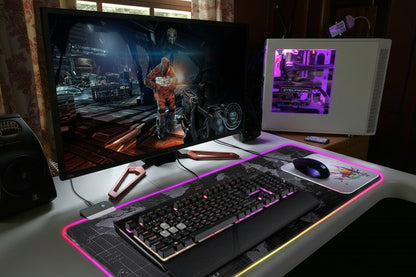 Dragon RGB Gaming Mouse Pad – Large World Map LED Mat