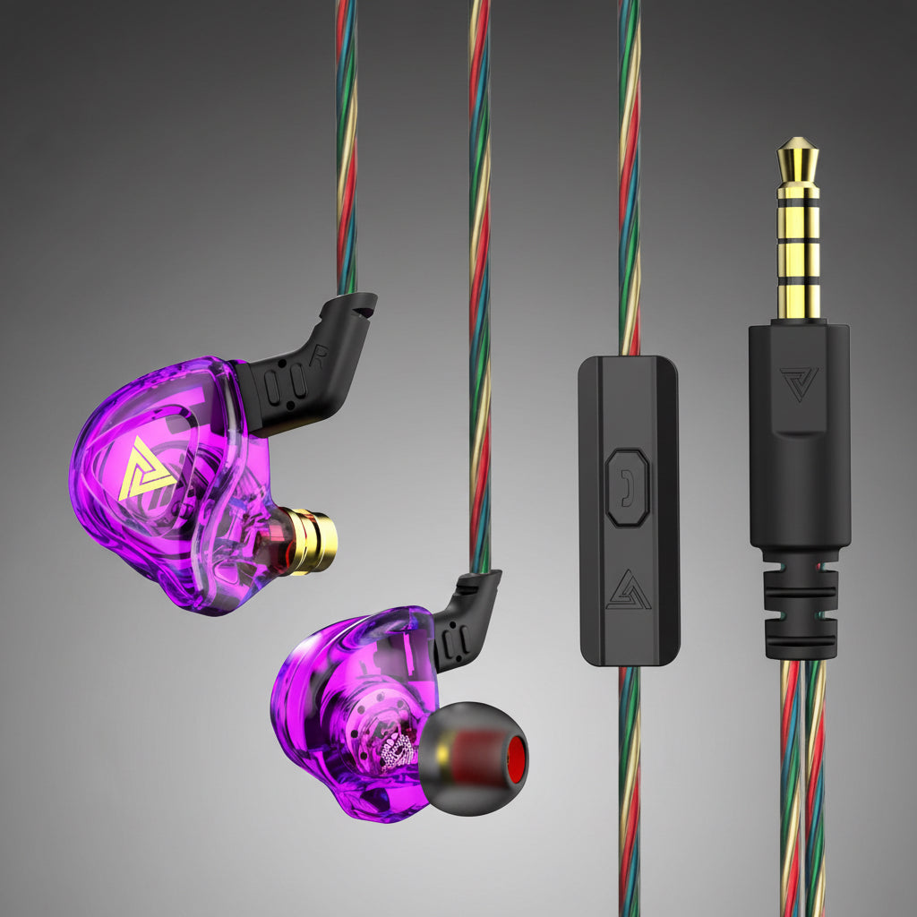 Original QKZ AK6 Copper Driver Hifi Wired Earphone Race Sport Headphone Bass Stereo Headset Music Earbuds 3.5MM in Ear with Mic