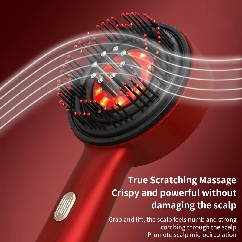 Red Light Scalp Massage Comb 3 Modes Electric Hair Growth Massage Brush Scalp Oil Liquid Applicator Anti-Hair Loss Head Massager