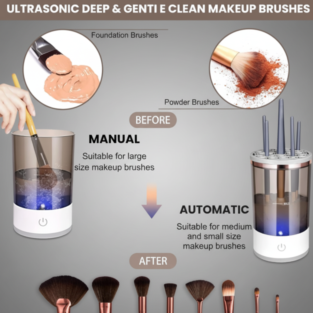Electric Makeup Brush Cleaner Machine – Fast & Deep Cleaning
