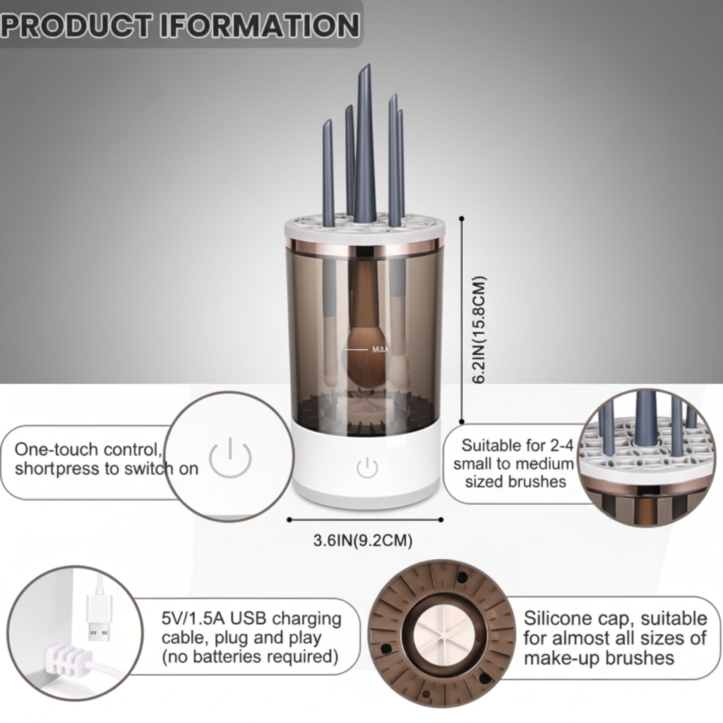 Electric Makeup Brush Cleaner Machine – Fast & Deep Cleaning