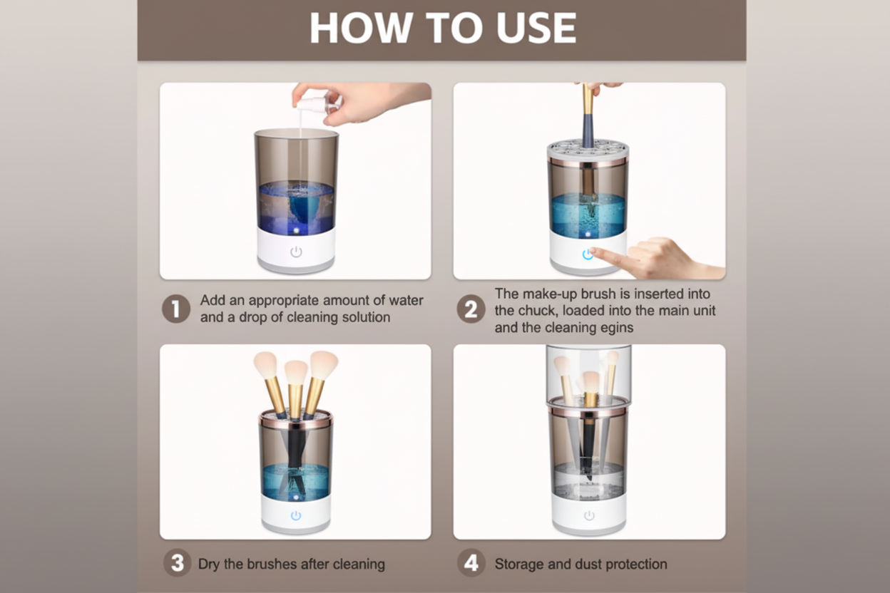 Electric Makeup Brush Cleaner Machine – Fast & Deep Cleaning