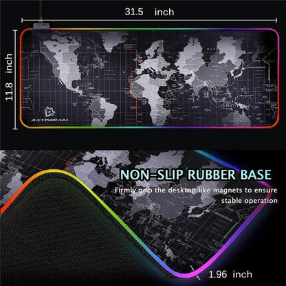 Dragon RGB Gaming Mouse Pad – Large World Map LED Mat