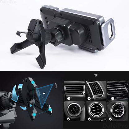 Dual Coil Foldable Phone Holder Car Wireless Charger Universal Car Phone Mount Fast Charging for Samsung Iphone Xiaomi Z Fold