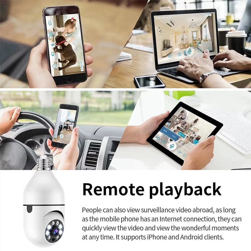 2.4G E27 Light Bulb Wifi Camera Night Version Security Protection 360° IP Camara Vigilancia IR Smart Home CCTV Bubble Camera