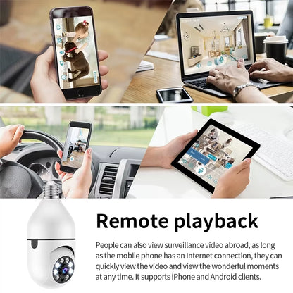2.4G E27 Light Bulb Wifi Camera Night Version Security Protection 360° IP Camara Vigilancia IR Smart Home CCTV Bubble Camera