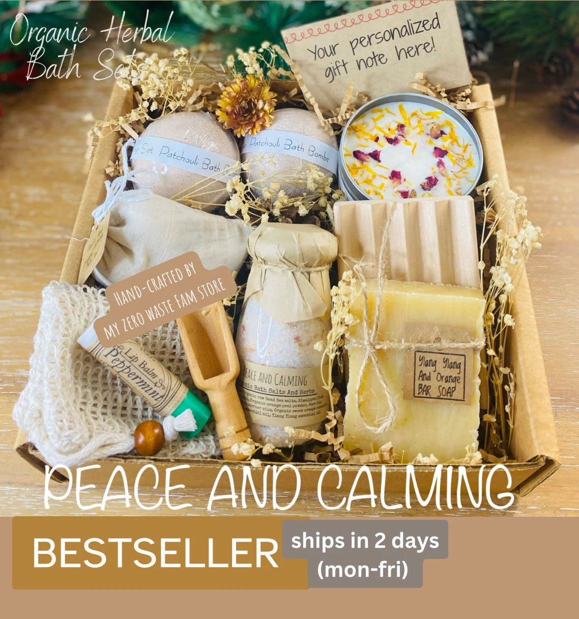 Organic Rose Gift Basket, Spa Set