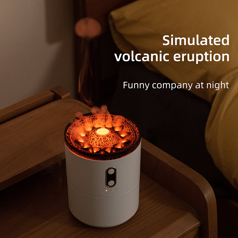 Volcanic Flame Aroma Diffuser – USB Portable Jellyfish Humidifier & Night Light