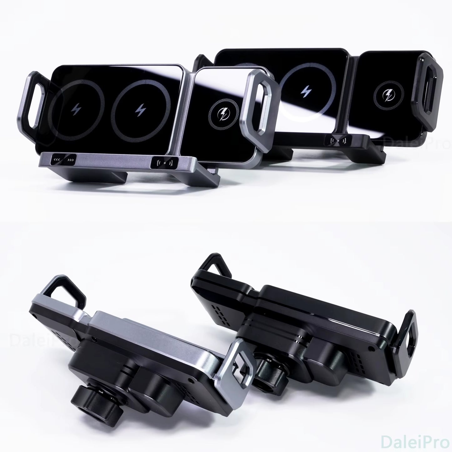 Dual Coil Foldable Phone Holder Car Wireless Charger Universal Car Phone Mount Fast Charging for Samsung Iphone Xiaomi Z Fold