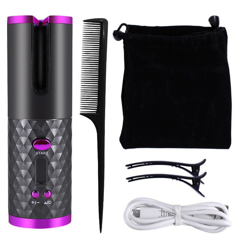 Automatic Hair Curler – Portable Ceramic Rotating Curling Iron with LCD Display