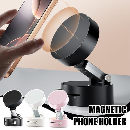 Magnetic Foldable Vacuum Car Phone Holder – Adjustable Mount