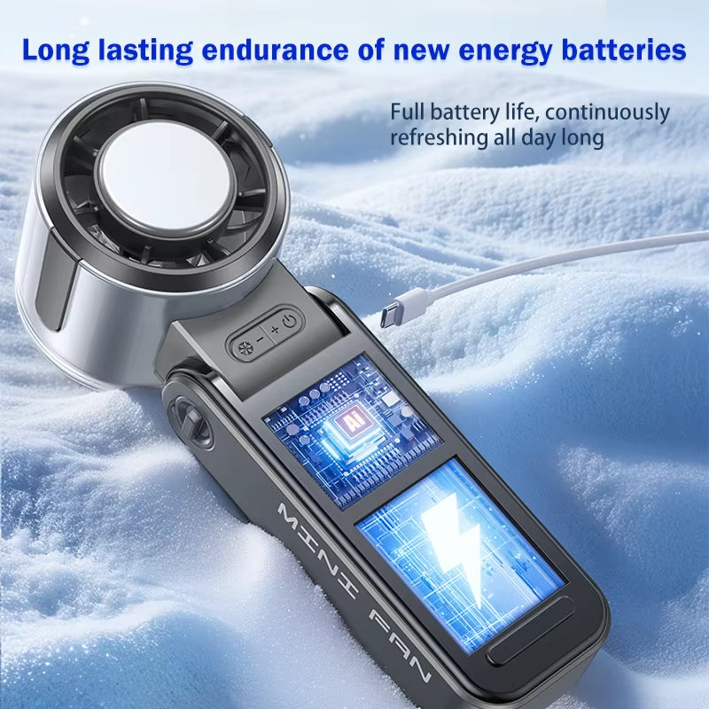Portable Fans 29,000 RPM Collapsible Foldable TEC Superconducting Cooling Mini Portable Fan Air Cooler Minifan