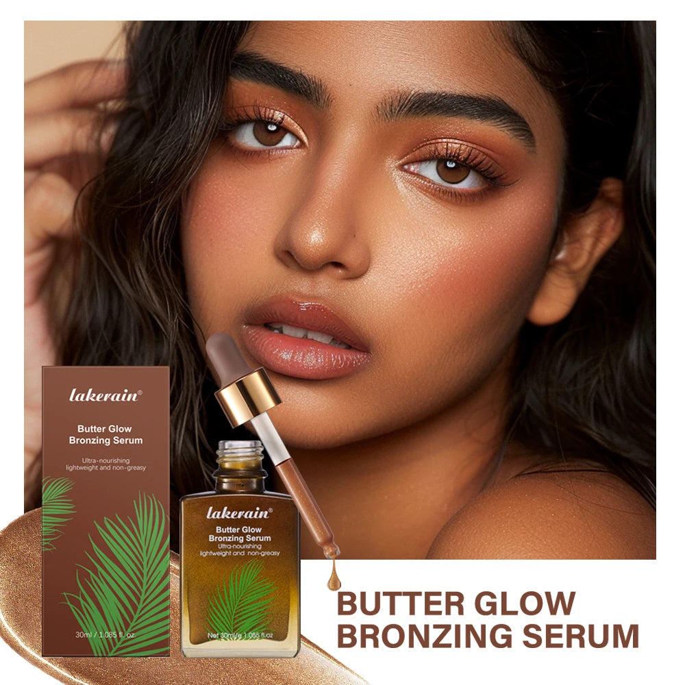 30Ml Butter Glow Bronzing Serum Innovative Nourishing Skincare Bronzing Drops for Radiant Natural Sunkissed Complexion Sunkissed