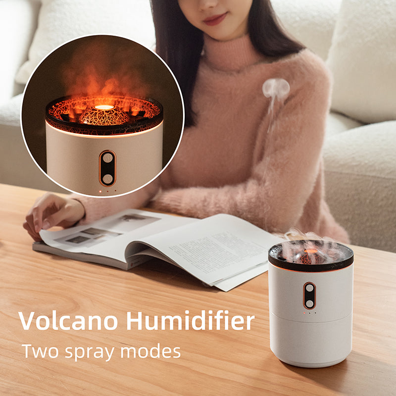 Volcanic Flame Aroma Diffuser – USB Portable Jellyfish Humidifier & Night Light