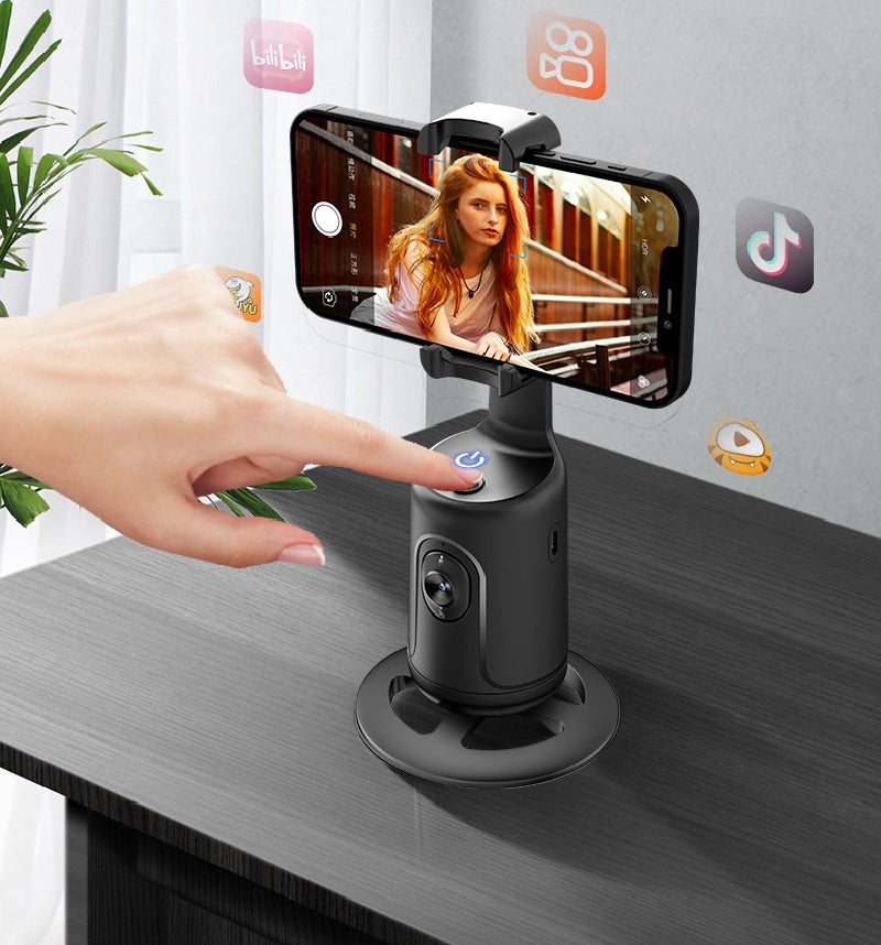 Smart 360° Auto Face Tracking Gimbal – Video Stabilizer & Phone Holder for Vlog & Live