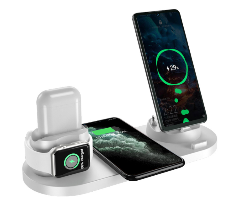 6-in-1 Wireless Charging Dock – Fast Charger for iPhone, Apple Watch & AirPods
