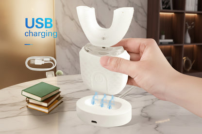 Wireless Silicone Electric Toothbrush 360 Degrees Automatic Ultrasonic U Shaped Travel Home Use Teeth Brush