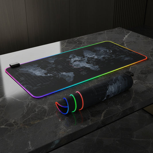 Dragon RGB Gaming Mouse Pad – Large World Map LED Mat