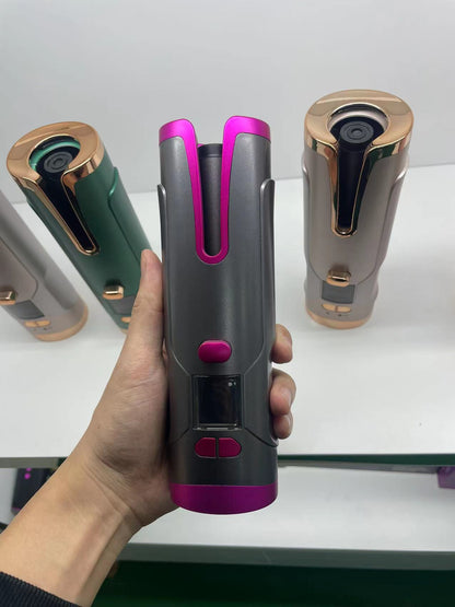 Automatic Hair Curler – Portable Ceramic Rotating Curling Iron with LCD Display